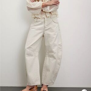 We The Free Off-White Wide Leg Jeans